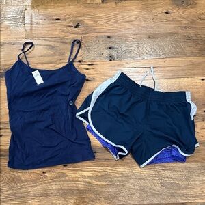 Nike Navy and Gray Athletic Shorts